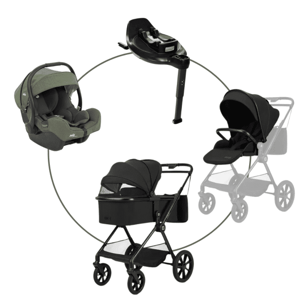 Moon CLICC Kombikinderwagen black inkl. Joie i-Base Encore mit i-Gemm 3