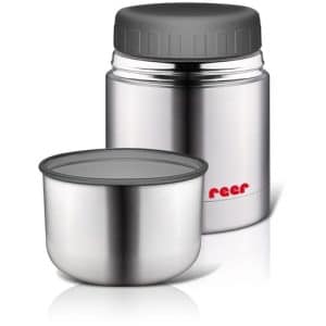 Reer Edelstahl-Warmhaltebox für Nahrung mit Becher - 350 ml