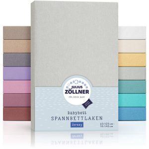 Zöllner Jersey Spannbetttuch Kinderbett 60/120 - 70/140 - hellgrau